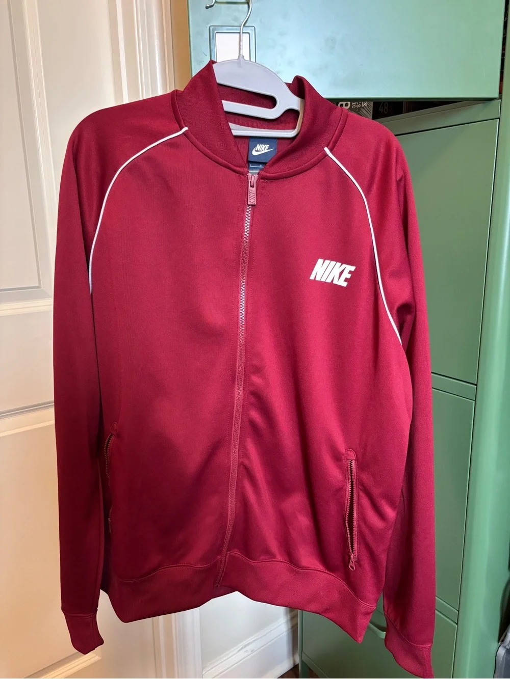 Nike track bomber jacket maroon